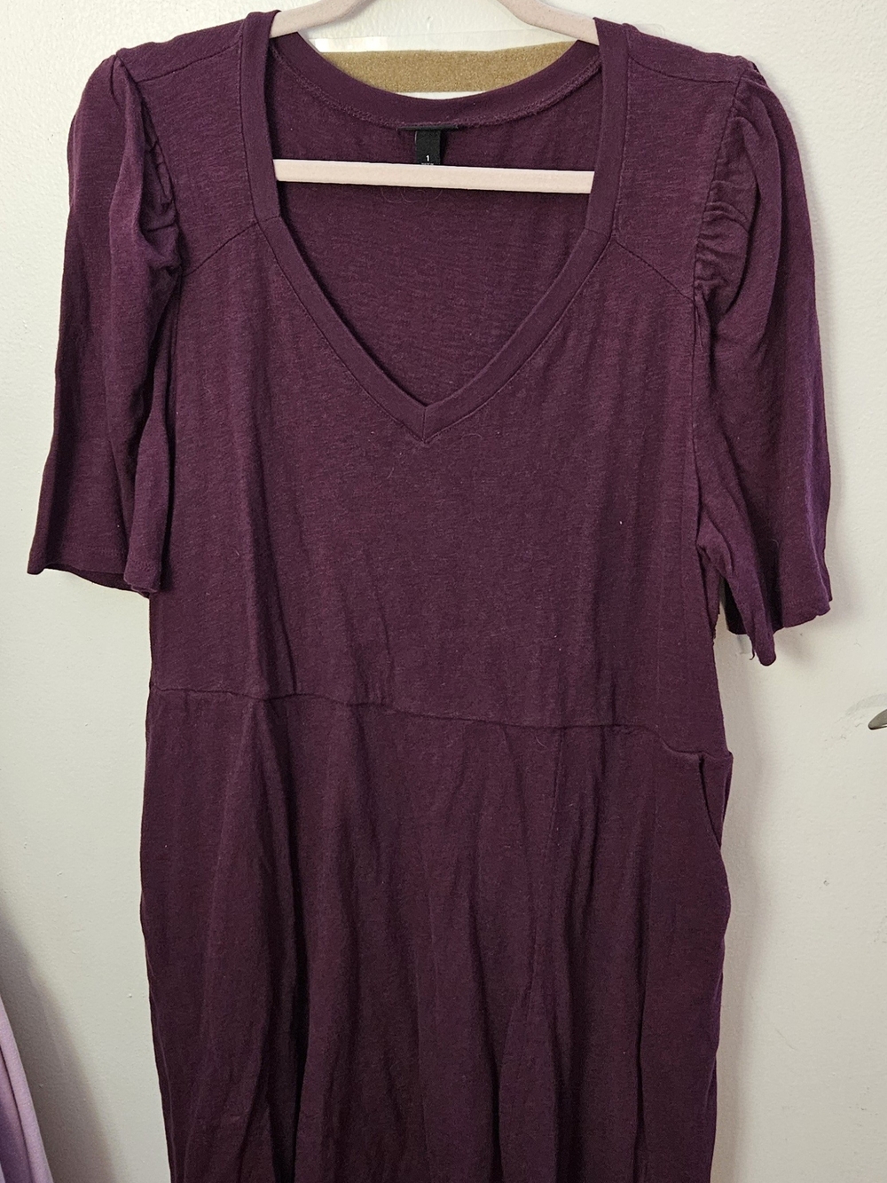 torrid Plum V-Neck Midi Dress with Short Sleeves